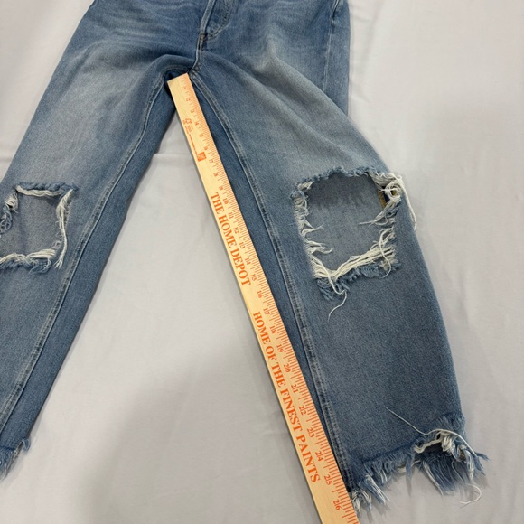 Free People We the Free Maggie Mid Rise Straight Leg Jean Distressed Raw Hem 29 - Picture 8 of 8